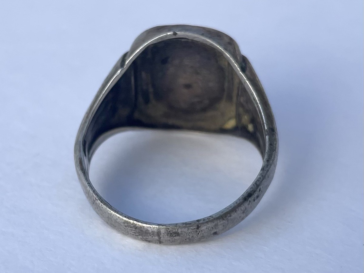 WW2 German Soldier Silver Initial (W. S.) Ring - Hallmarked 800