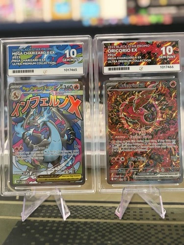 M Charizard Ex & Oricorio Ex Sequential Pair Ace 10 Gem Mint 024 023 UPC Promo