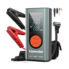 Portable Car Jump Starter with Air Compressor, 3500A Jumper Starter... Fast Ship