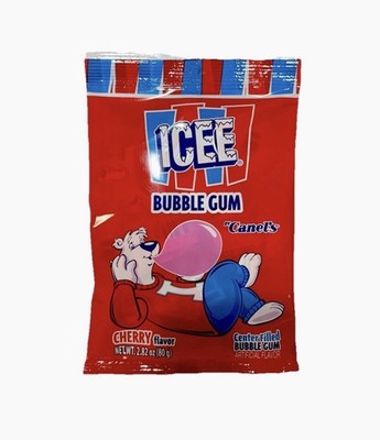 3 Pack ICEE Bubble Gum Cherry Flavor Gum with Center Filled By Canels