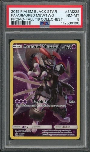 Pokemon PSA 8 NM-MT SM Promo Full Art Armored Mewtwo SM228