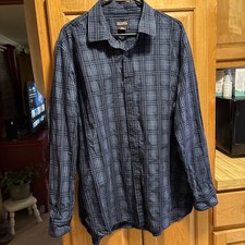 Men  s Michael Kors XXL Blue Collared Button Up Long Sleeve Dress Shirt