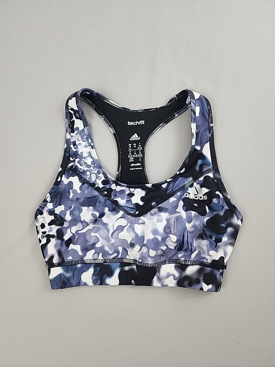 Adidas Tech Fit Climalite Sports Bra Womens Size XS (4-6) Black