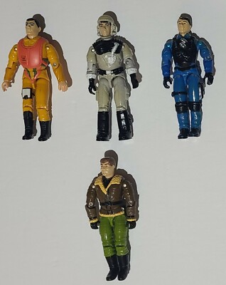 4 G.I. Joe Loose Figures 1990s Snow Storm, Air Pilot, General Flagg, Shockwave