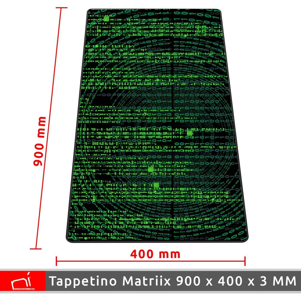 Tappetino mouse xxl Verde NET 900x400x grande per scrivania antiscivolo gaming - Immagine 2 di 4