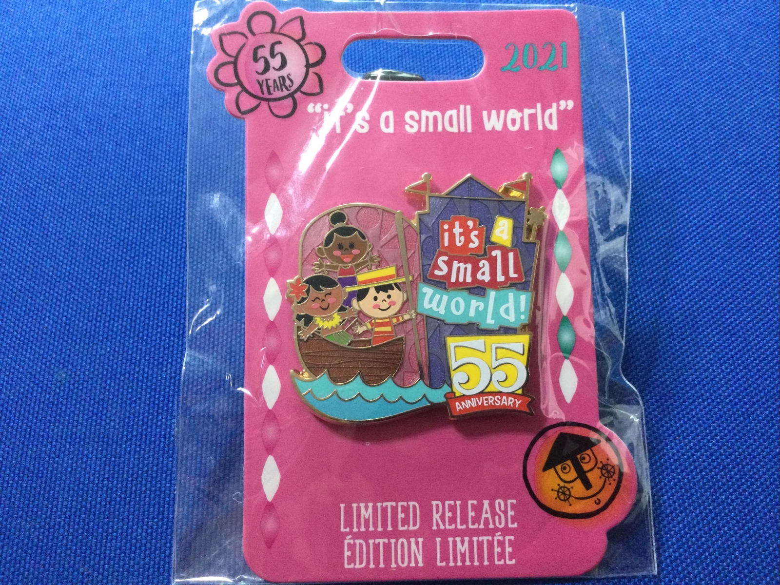 Disney Pin - It’s A Small World Attraction 55th Anniversary 3 Kids In A Boat