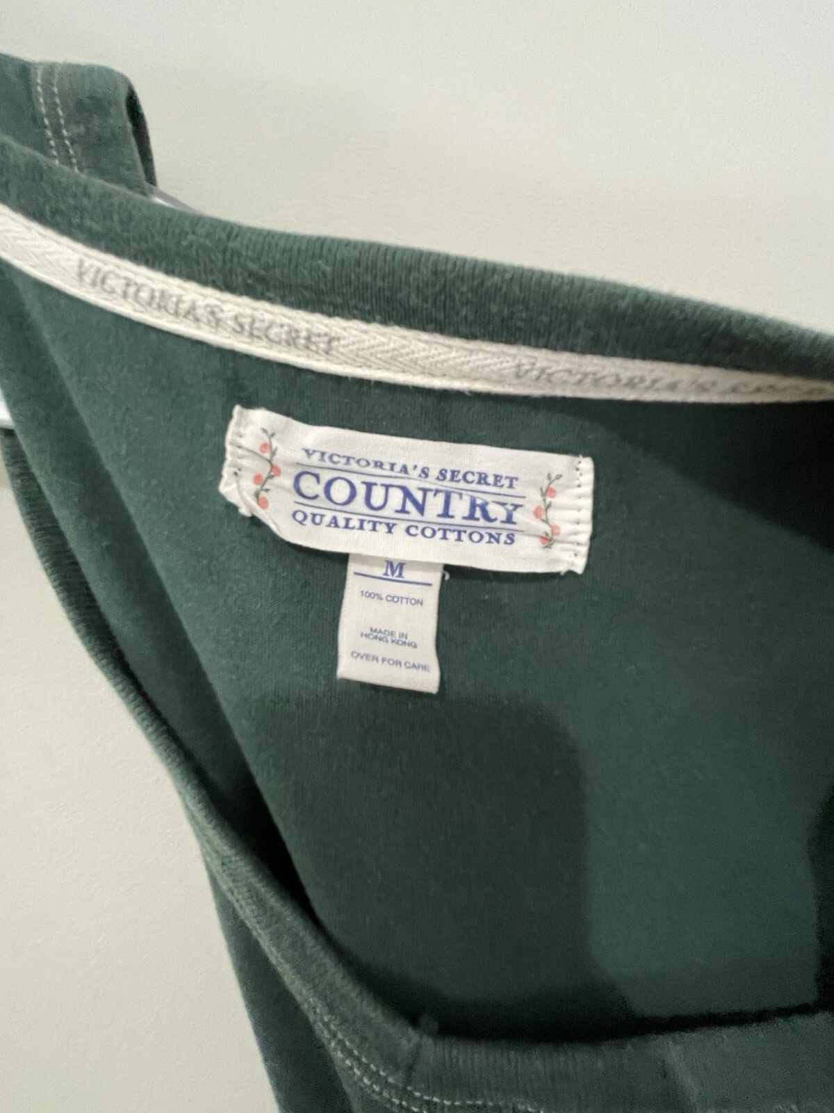 UNDERCOVER Canotta vintage Victoria’s Secret Country cotone taglia M media senza maniche verde