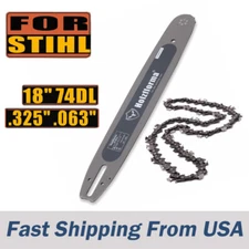 18" Guide Bar & Saw Chain .325" .063" 74DL For Stihl Chainsaw MS260 MS261 MS270