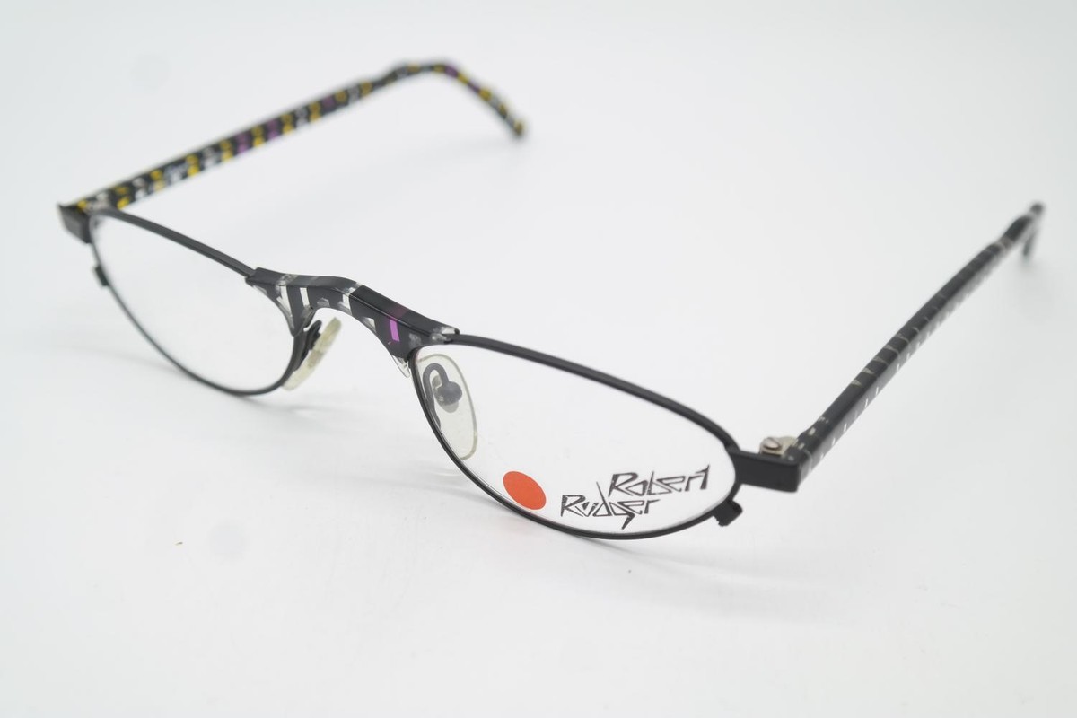 Lunettes Vintage Robert Rüdger 600 - Monture Ovale Noir Multicolore - Allemagne - Neuf Sans étiquette