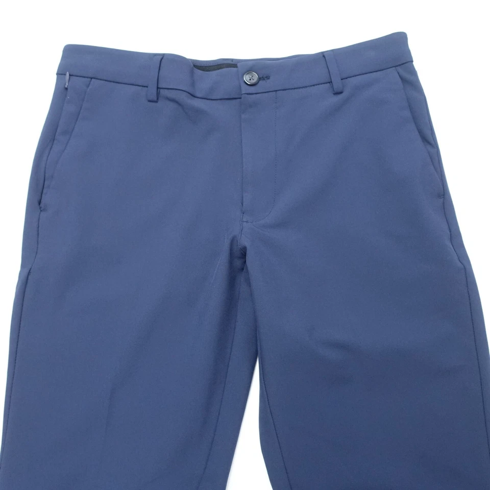 Pantalones de vestir Van Heusen para hombre 29 X 32 azul marino calce ajustado frente plano pierna recta Foto 3 de 4