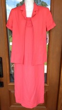 NWT Jessica Howard 2 Pc Missy Embroidered Coral Suit Long Dress Jacket Size 6