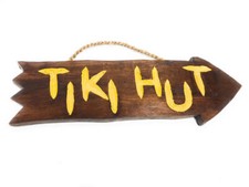 Tiki Hut Arrow Driftwood Sign 12" - Tropical Decor Dpt528530