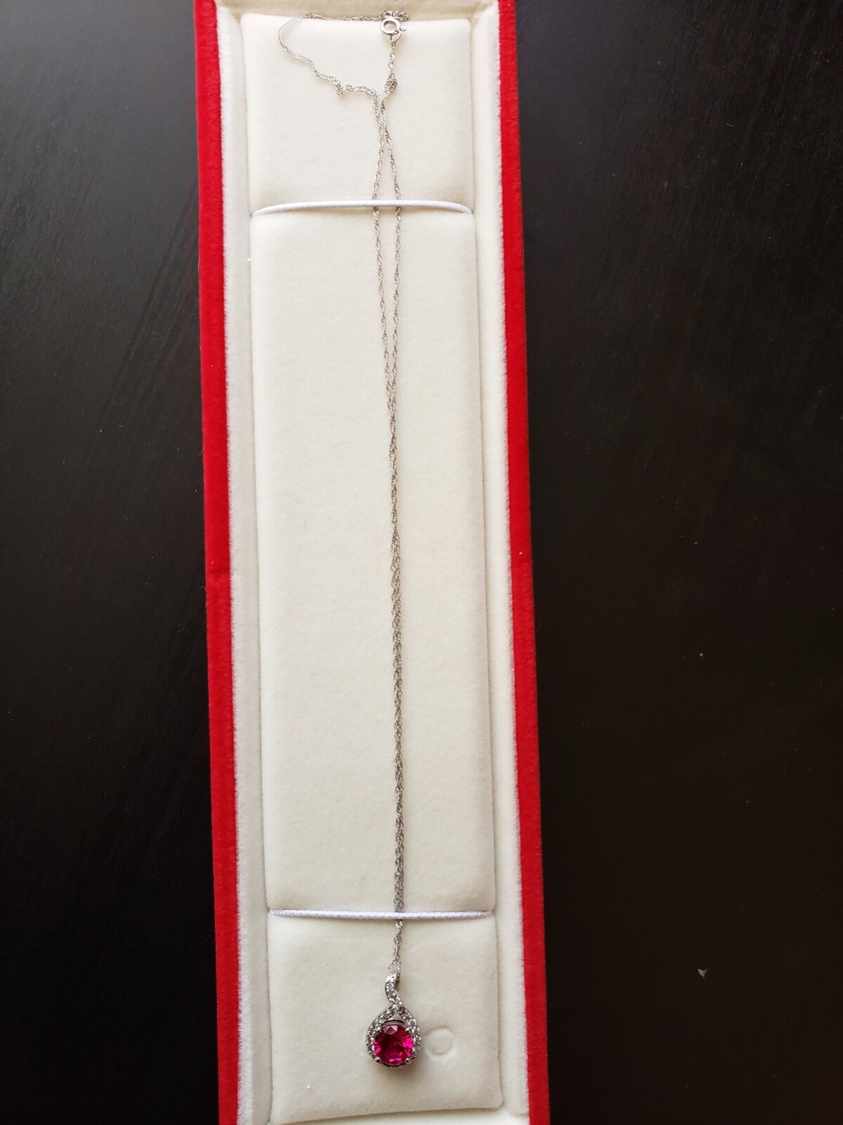 Created Ruby & Diamond Infinity Pendant Necklace … - image 3