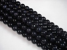 Blue Goldstone 8mm Round Gemstone Beads 38cm Strand DIY Jewellery