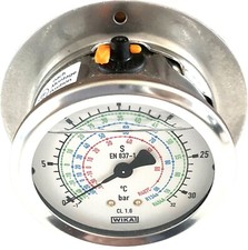 Wika CL 1.6 S /EN 837-1 Celsius bar Glycerin Oil Filled HVAC Refrigeration Gauge
