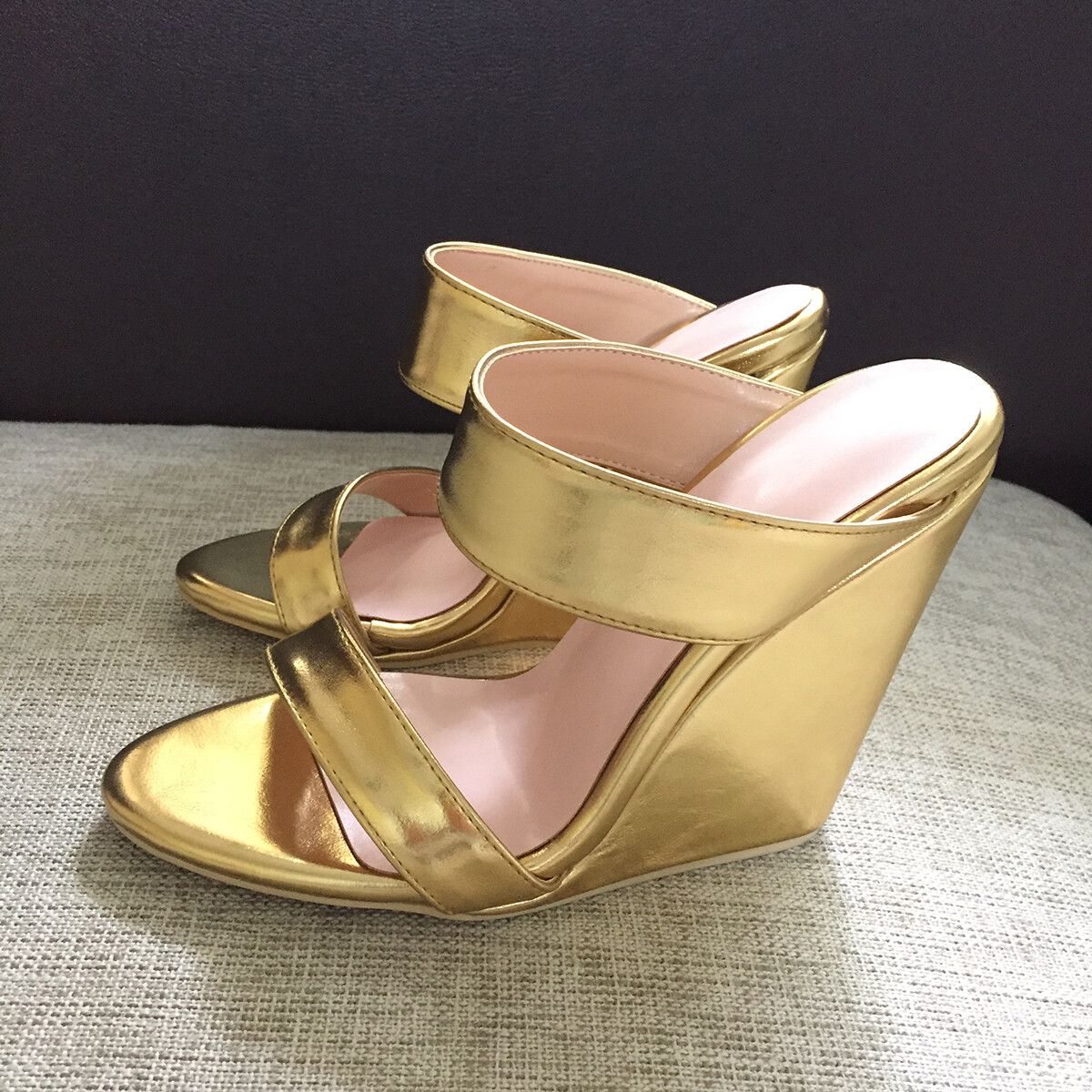 PANTOFOLA D’ORO Sandali donna ciabatte zeppa punta aperta scarpe tacco alto scarpe casual