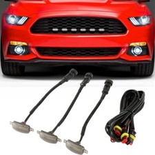 Smoked Lens Front Upper Mesh Grille LED Light For Ford Mustang 2015 2016 2017