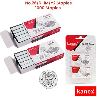 2000 x Kanex 26/6 Größe Standard Heftklammern Stifte Packung - zum Heften von bis zu 30 Blatt