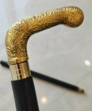 Brass Head Handle Vintage Style Victorian Wooden Walking Stick Cane Gift