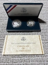 1992 United States Mint Columbus Quincentenary Coins Uncirculated - 2 Coin Set