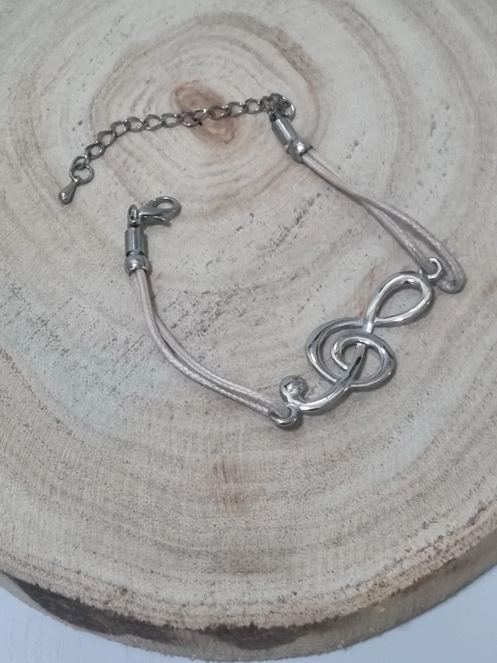 Bracciale da donna braccialetto in metallo acciaio chiave di violino usato - Immagine 4 di 4