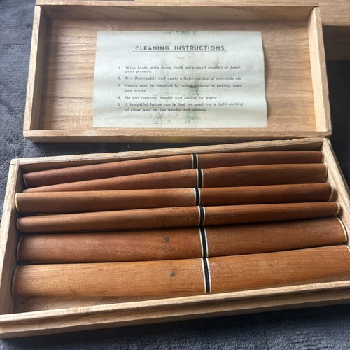 Mid 1900's Takahashi Japan 8" Knife 3.25" Blade Scabbard Wood Stainless 6 W/Box - Picture 1 of 10