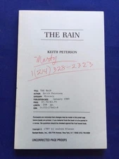 THE RAIN - UNCORRECTED PROOF BY ANDREW KLAVAN WRITING AS KEITH PETERSON