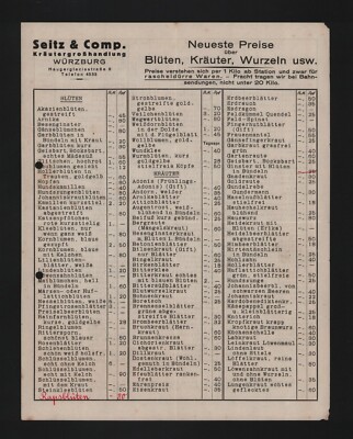 WÜRZBURG, Brief 1940, Seitz & Comp. Kräuter-Grosshandlung