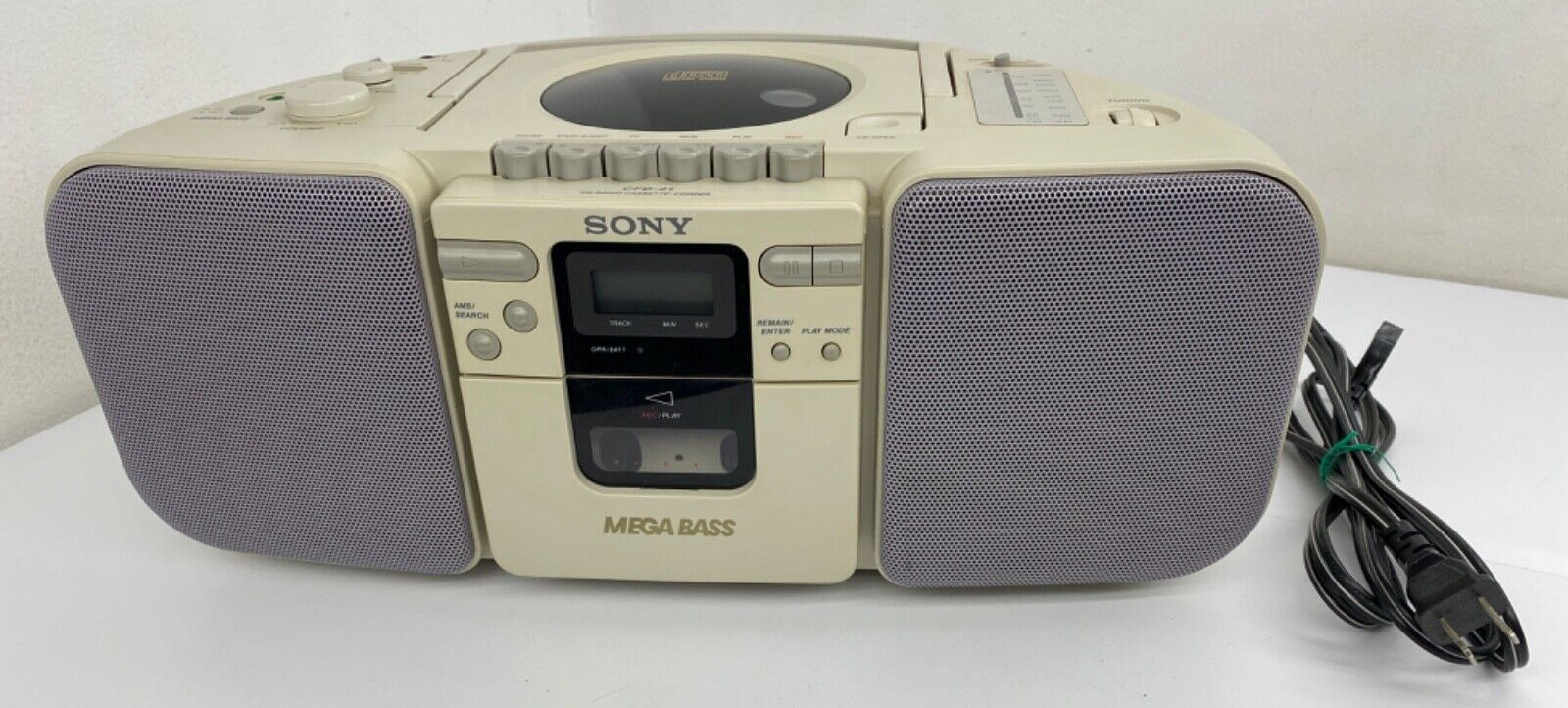 Vintage 1990&rsquo;s SONY CFD-21 BOOMBOX CD Radio Cassette-Corder Mega Bass WORKS READ
