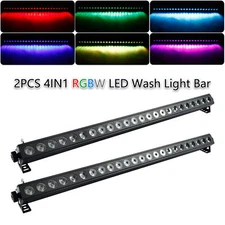 2x RGBW LED DMX Stage Wall Wash Bar Light Strobe Effect DJ Party Beam Light Bar