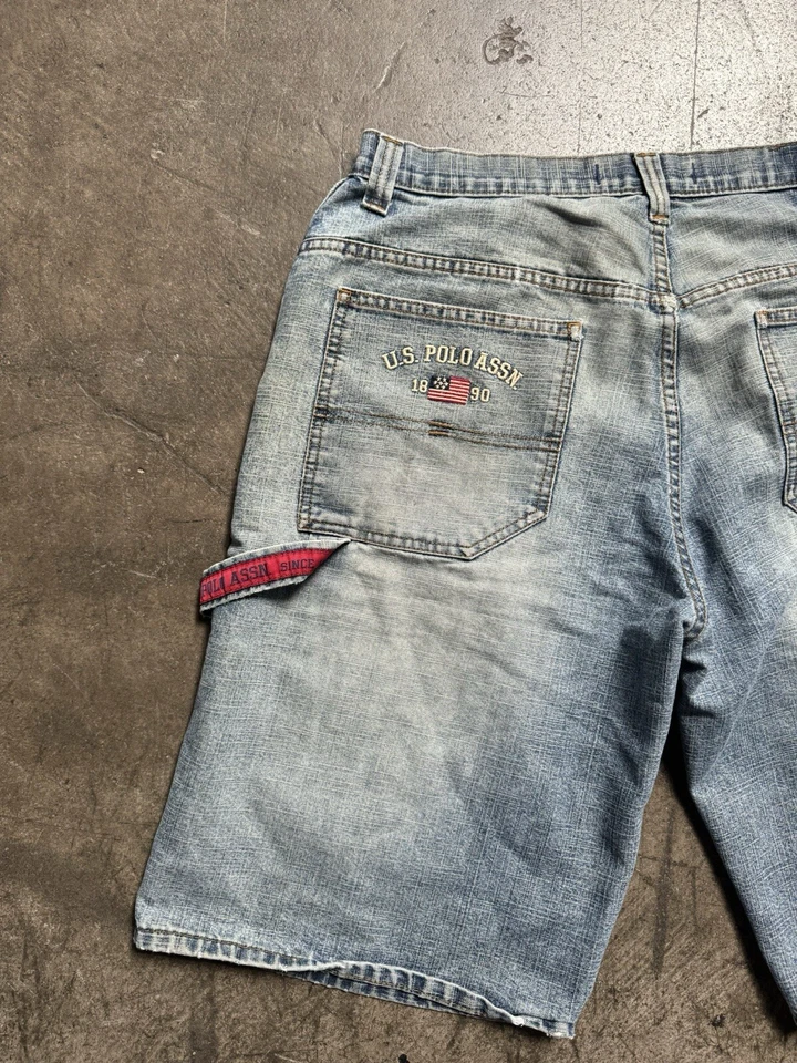 Pantalones Cortos Polo Assn De Colección EE. UU. Talla 36 Patinador Sueltos Pierna Ancha Pantalones Cortos Carpintero Foto 2 de 4