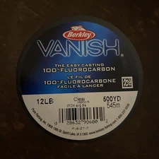 berkley vanish 12lb fluorocarbon line 500 yard spool