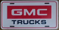 Vintage GMC Novelty License Plate Embossed Metal New Old Stock Trucks #2084
