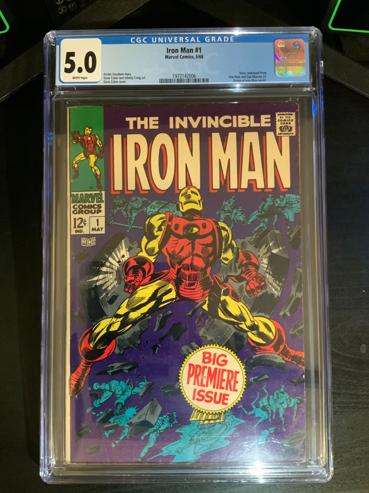 Iron Man #1 (1968) - CGC 5.0 White Pages - Big Premiere Issue - Marvel Key Comic