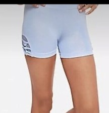 NWT Justice Lattice Activewear Performance Compression Shorts Aqua Blue Size 8