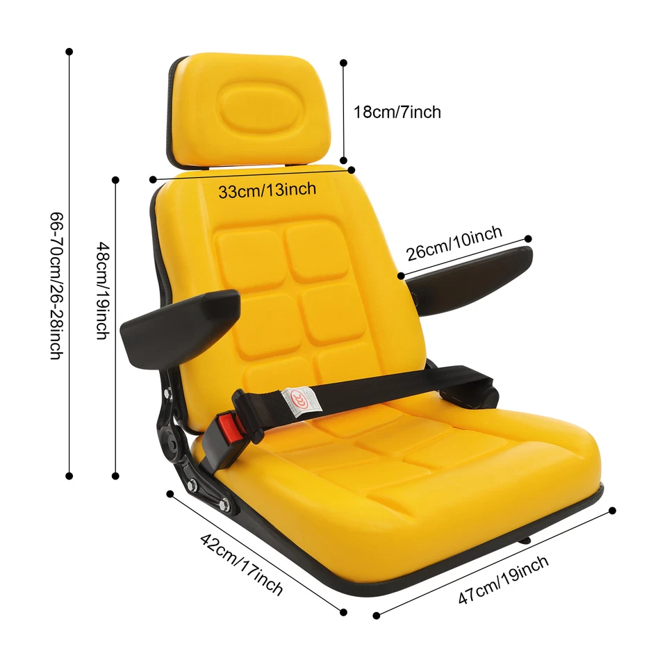 Asiento de tractor universal de 100 kg/220 lb altura asiento de tractor asiento de tractor ajustable Foto 2 de 4