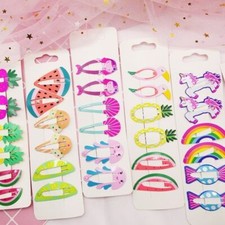 Multicolor Fruits Hair Clips - Kids Creative Fashion Headwear Accessory Hairclip
