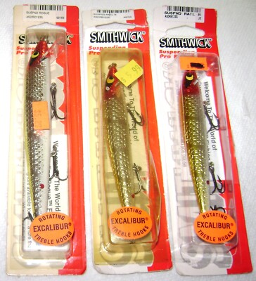 excalibur fishing hooks 3 SMITHWICK SUSPENDING PRO ROGUE LURES EXCALIBUR HOOKS CLOWN COLOR WALLEYE  BASS