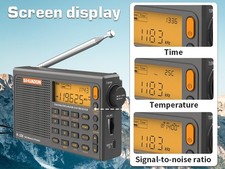 SIHUADON R-108 Portable Radio AM/FM/SW/LW/AIR DSP Full-Band Receiver Battery US