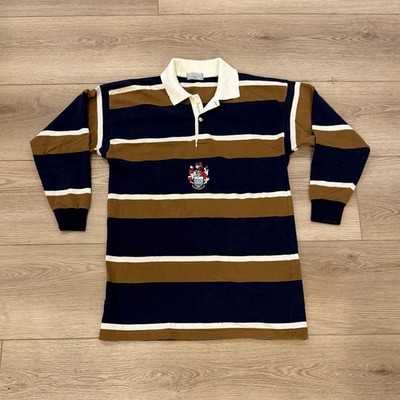 Vintage Aquascutum Of London Rugby Polo Shirt Mens L Made In Britain