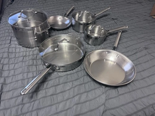 Calphalon Cookware 10-Piece Pots and Pans Set Stainless Steel Kitchen Cookware