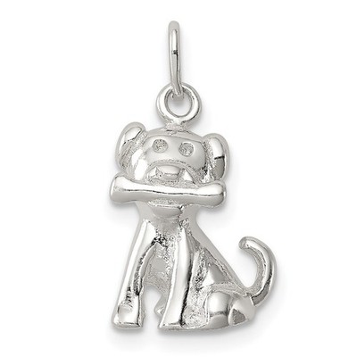 Sterling Silber Hündchen mit Knochen Charm Halskette Damen