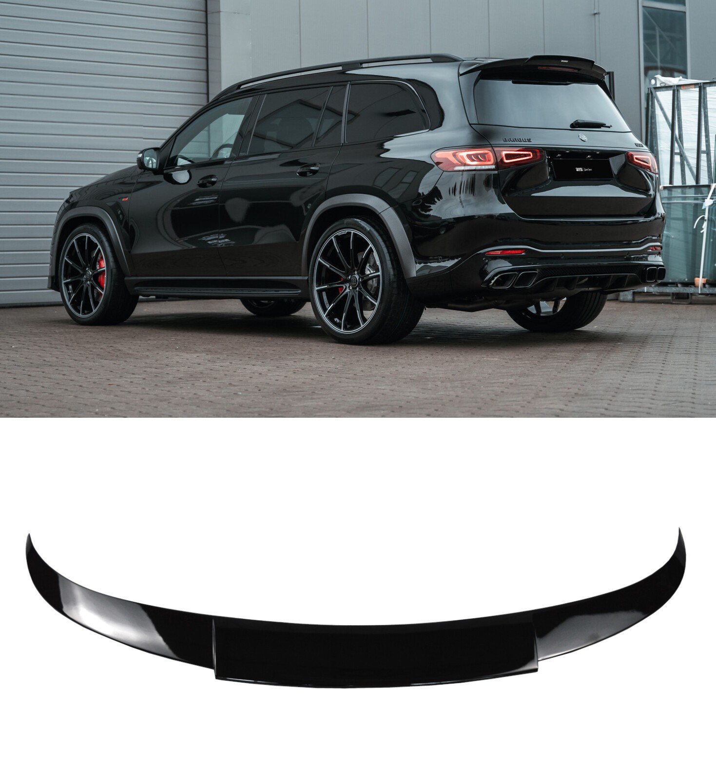 Gloss Black Rear Brabus Style Roof Spoiler For Mercedes 20-24 GLS X167 GLS63