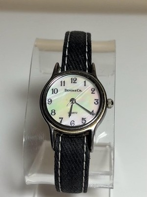 Denim&Co Watch with Iridescent Mother-of-Pearl Dial - Sterling Silver Case!