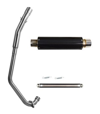 Performance Komplett Auspuffanlage Carbon Dose passend für CBR125 2004 bis 2017 Edelstahl
