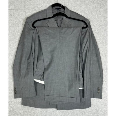 Jos Bank Suit 48R Grey Tailored Fit Notch Lapel Double Vent Blazer Trousers Set