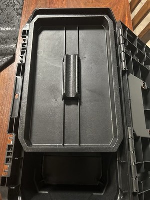 Tactix 320431 Medium Plastic Tool Box Black Orange Handle Lockable 16L
