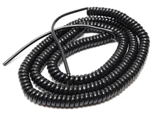 Alpha Wire 740/4 23AWG 3-Conductor PVC Coiled Retractile Cord, 2-10ft