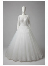 Princess Style Tulle Lace Beaded Wedding Dress IT 48 XL New