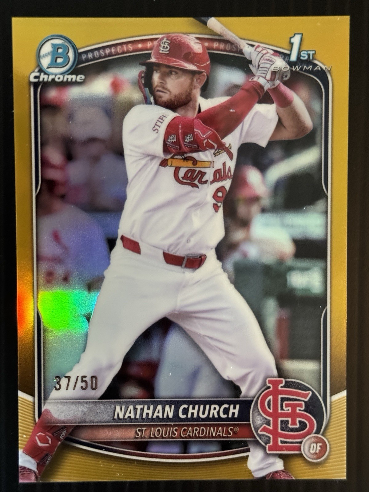 2025 Bowman Chrome Prospect Nathan Church 1st Bowman True Gold /50